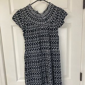 Loft black dress with white lace detail